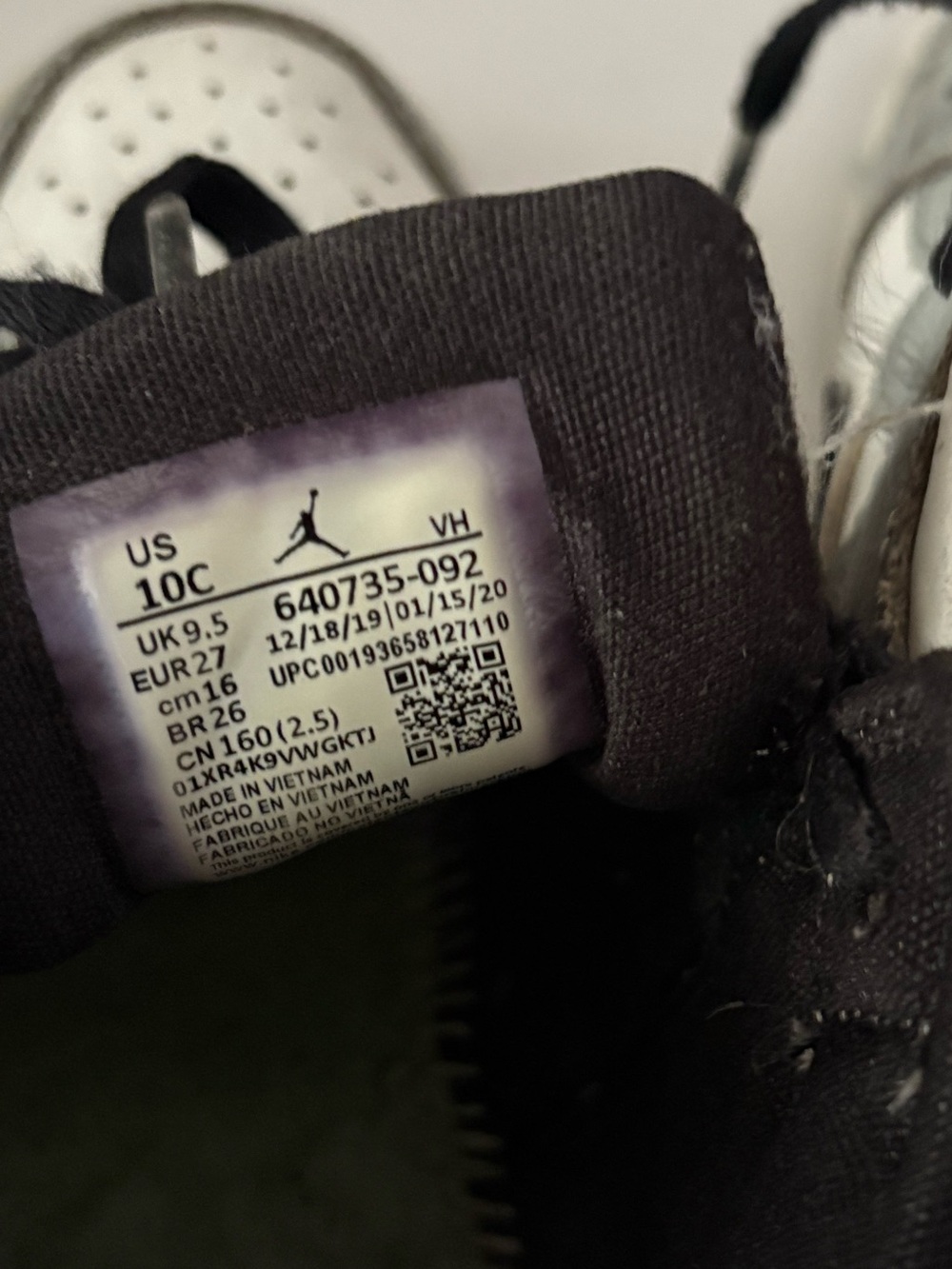 Jordan 1 Mid TD Light Smoke Gray Shoes 640735-092 Boys Size 10 / 10C - Picture 8 of 9